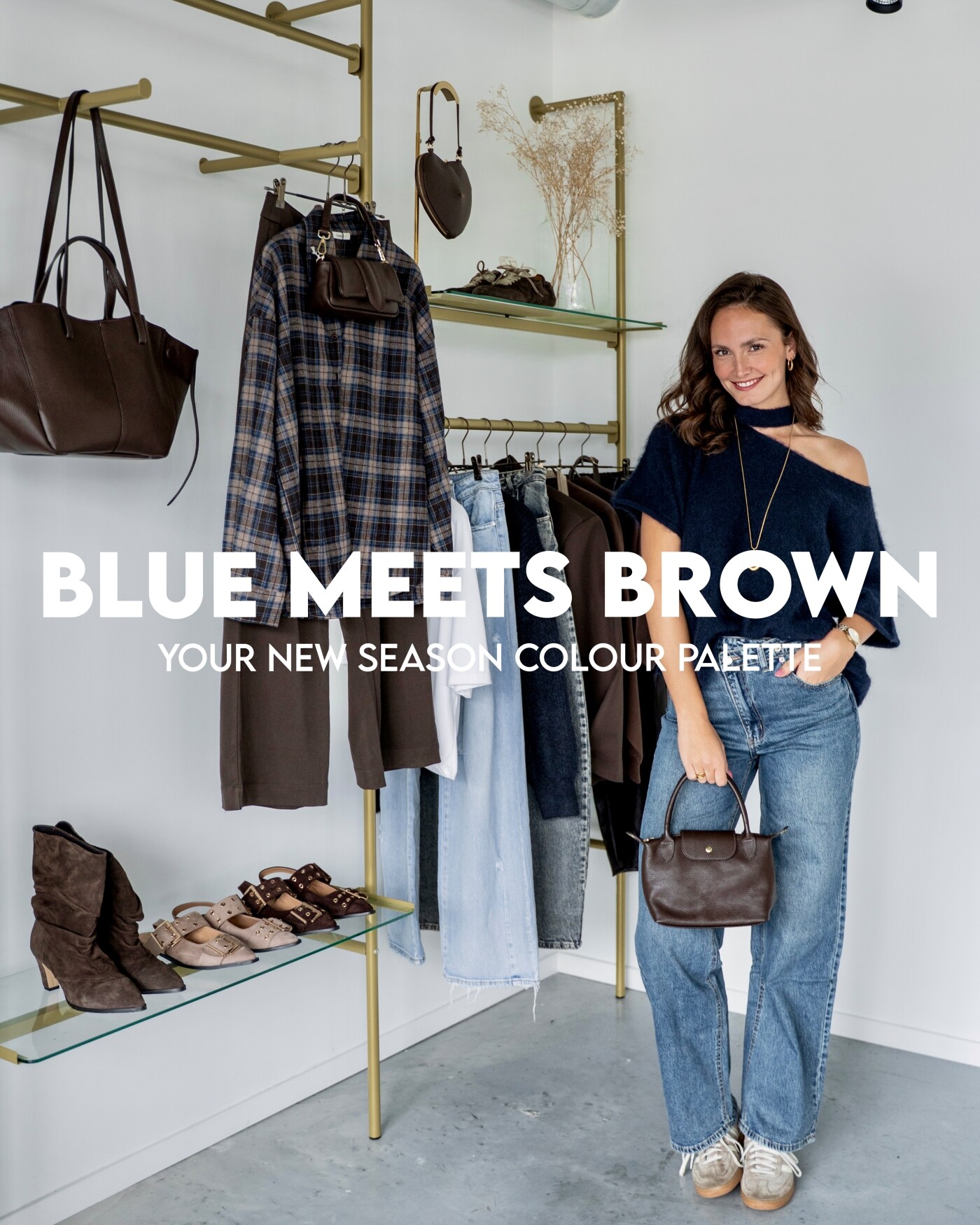 Blue meets Brown | Your new season colour palette | Gossip %lookbooks.TITEL%