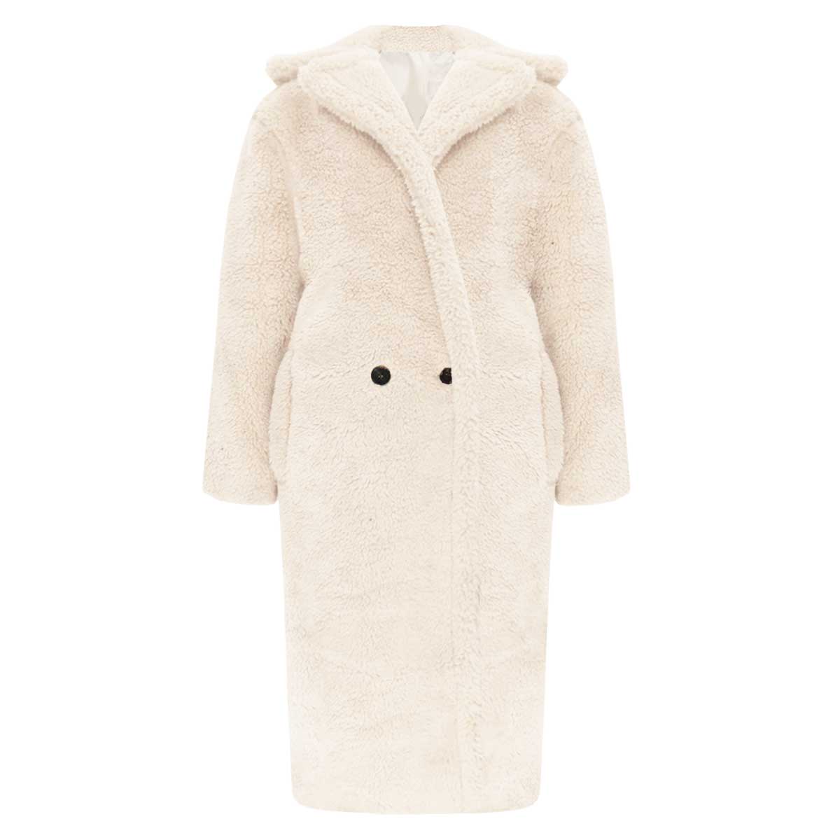 LONG TEDDY COAT BEIGE
