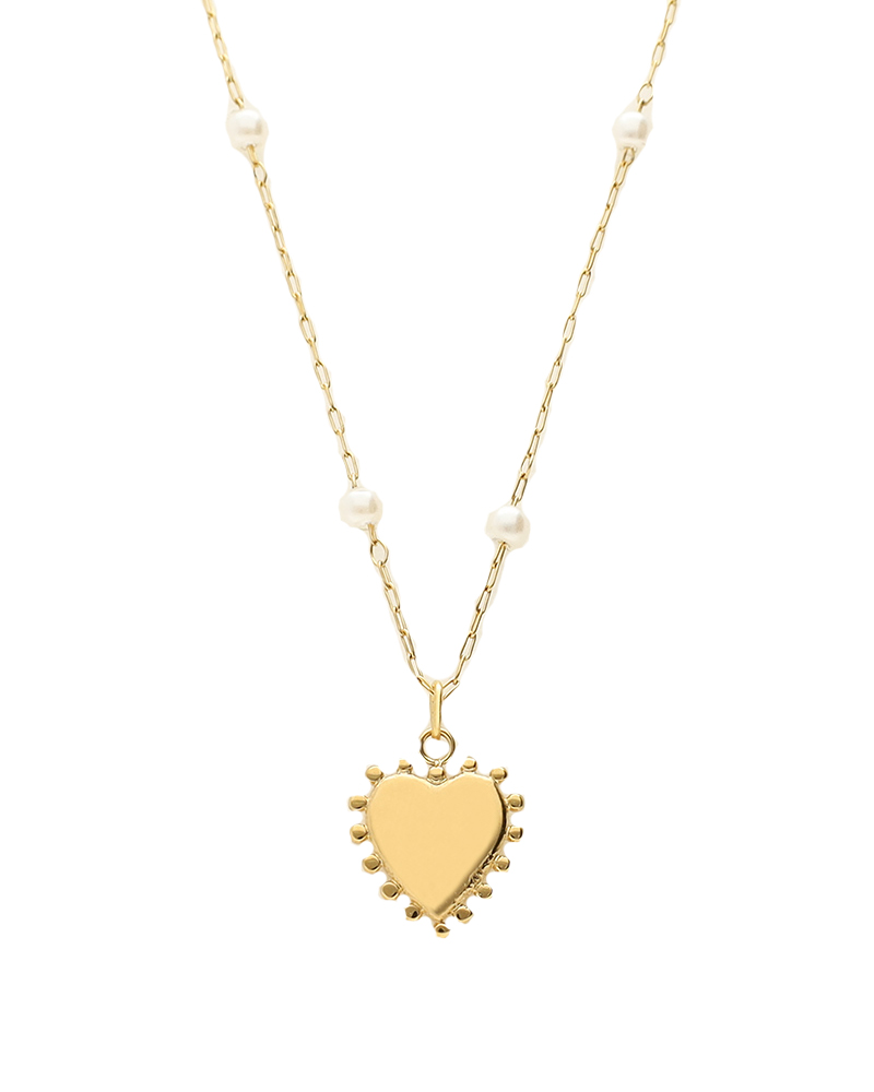 ♡[～3/25]My♡ KETTING MET HARTJE EN PARELS GOUD