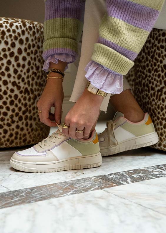 SNEAKER MIKKIE BEIGE GROEN 