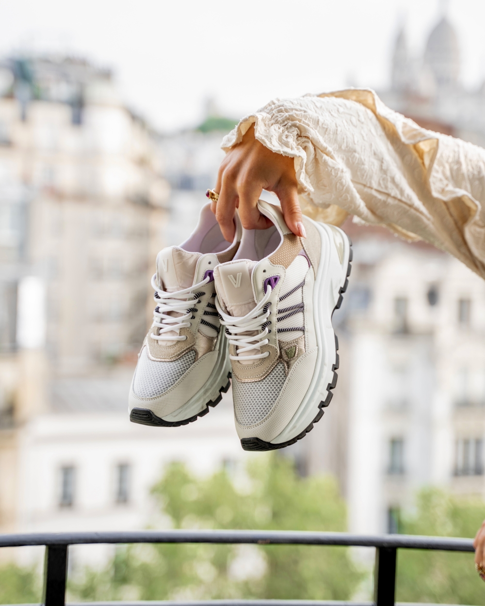 SNEAKERS LIZ BEIGE WIT