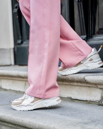 DWRS LABEL SNEAKER JUPITER WIT/ZAND