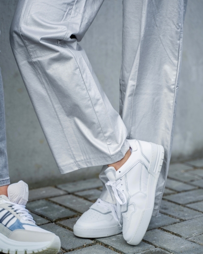 DWRS LABEL SNEAKER RUGBY WIT/ZILVER