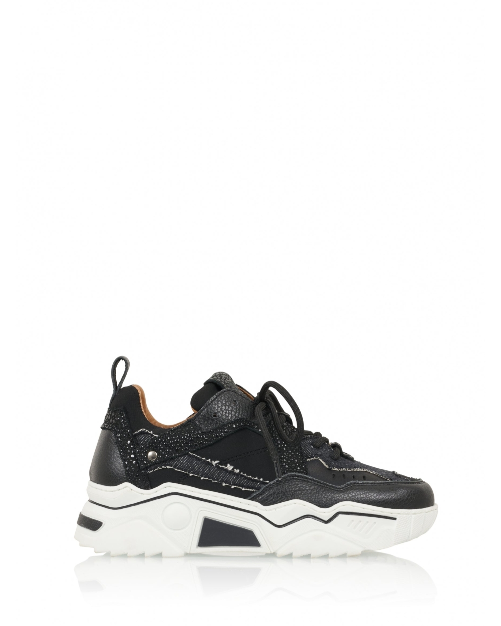 SNEAKER PLUTO ZWART DENIM
