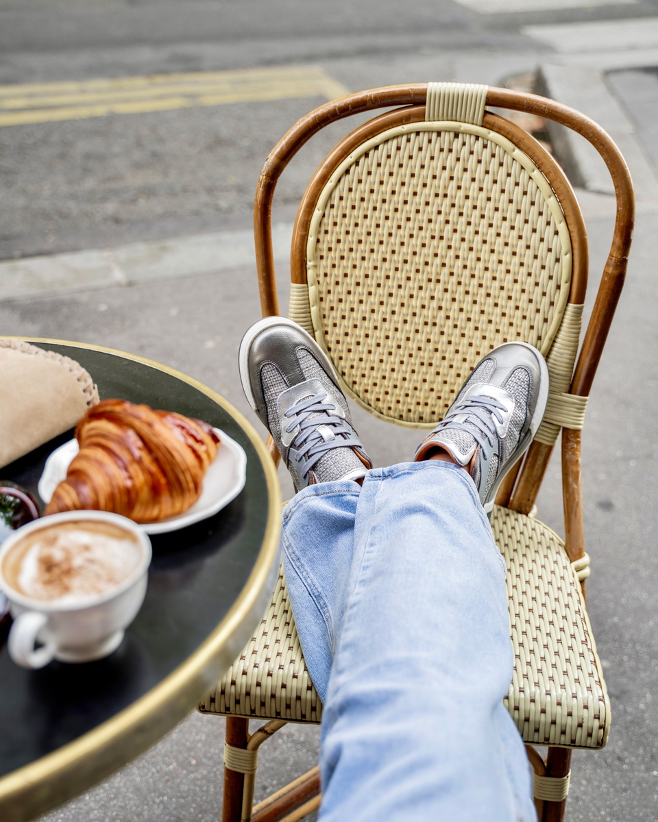 SNEAKER BUCKBY METALLIC ZILVER