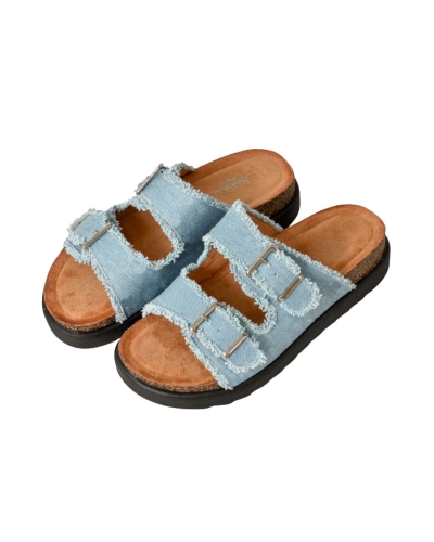 DENIM SANDALEN BLAUW
