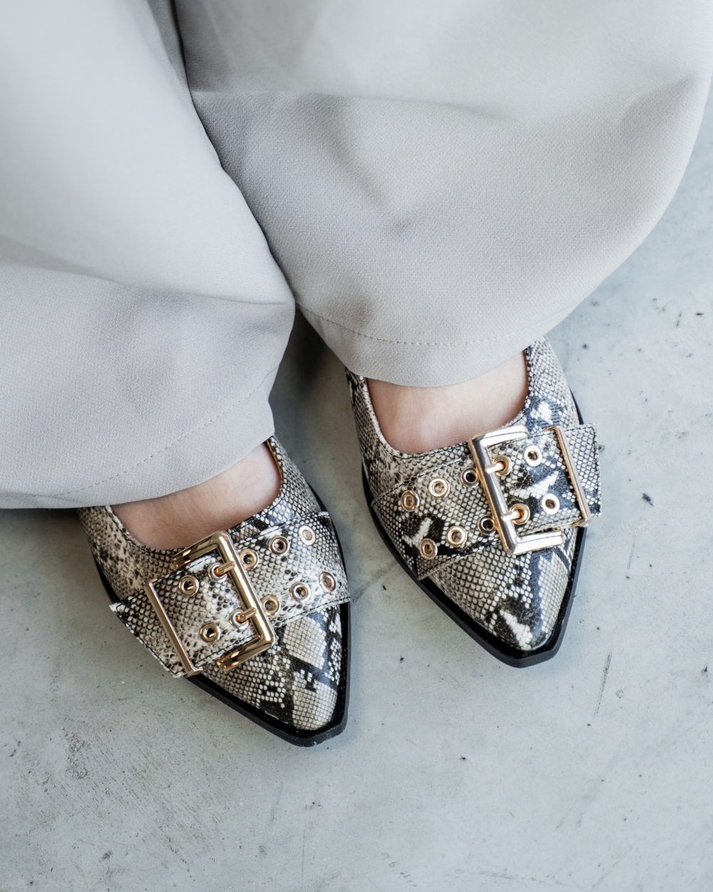SLINGBACK SNAKE TAUPE
