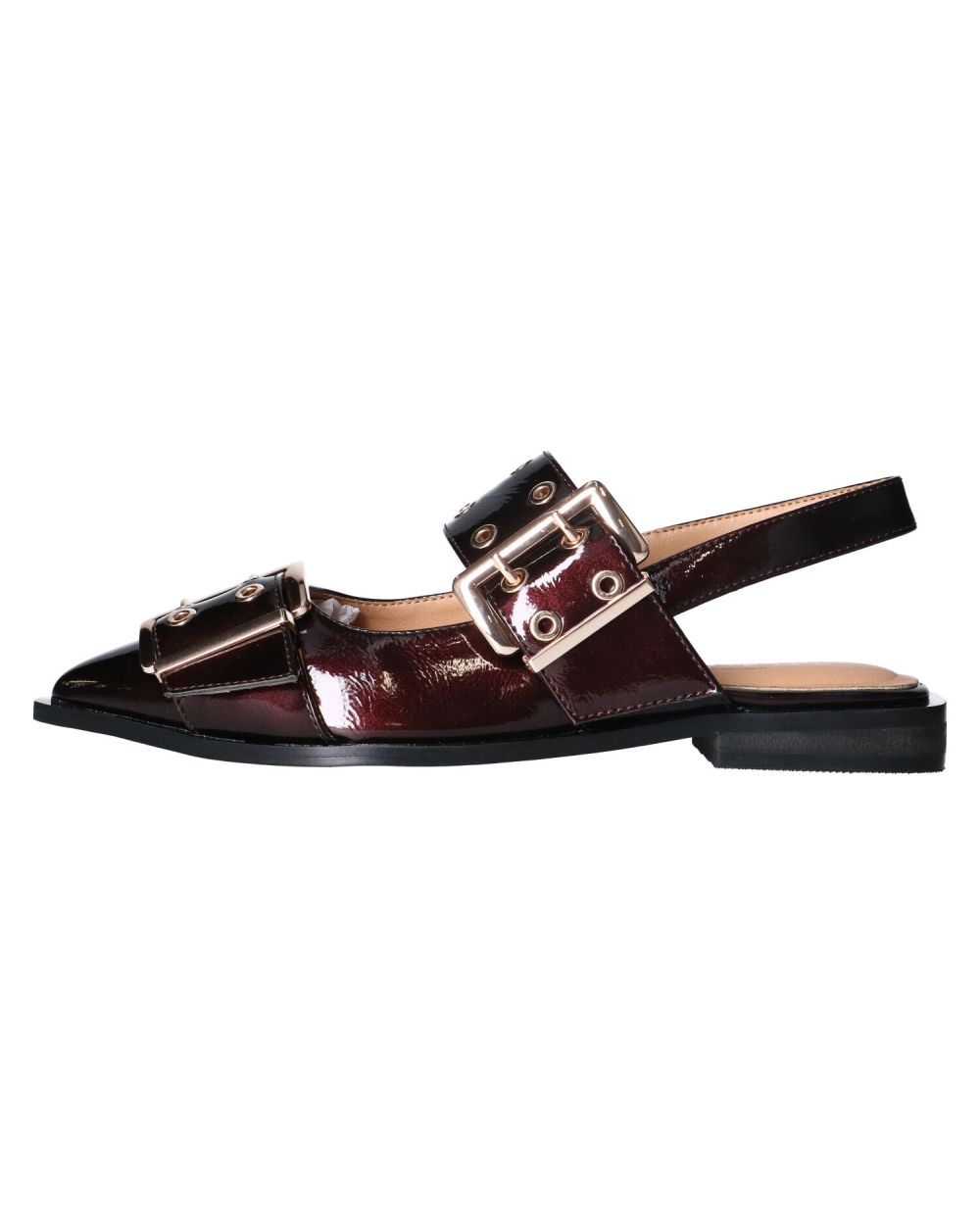 SLINGBACK BORDEAUX GOUD