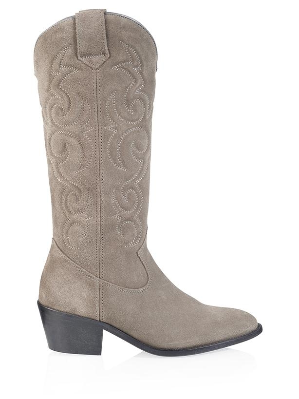 IDAHO WESTERN LAARZEN SUEDE TAUPE