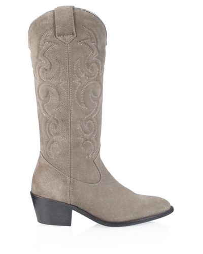 DWRS LABEL IDAHO WESTERN LAARZEN SUEDE TAUPE