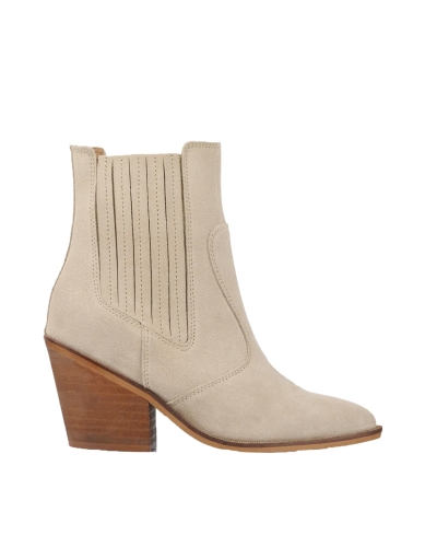DWRS LABEL CANNES SUEDE ENKELLAARS BEIGE