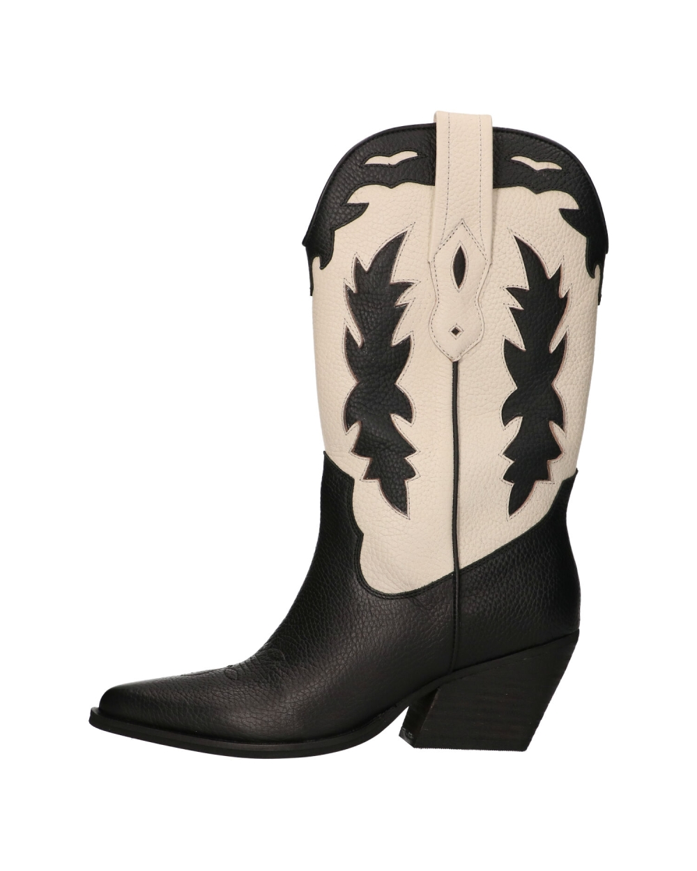 WESTERN BOOTS SWIRL ZWART / OFF-WHITE