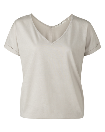 YAYA JERSEY BLOUSON TOP MET DUBBELE V-HALS 