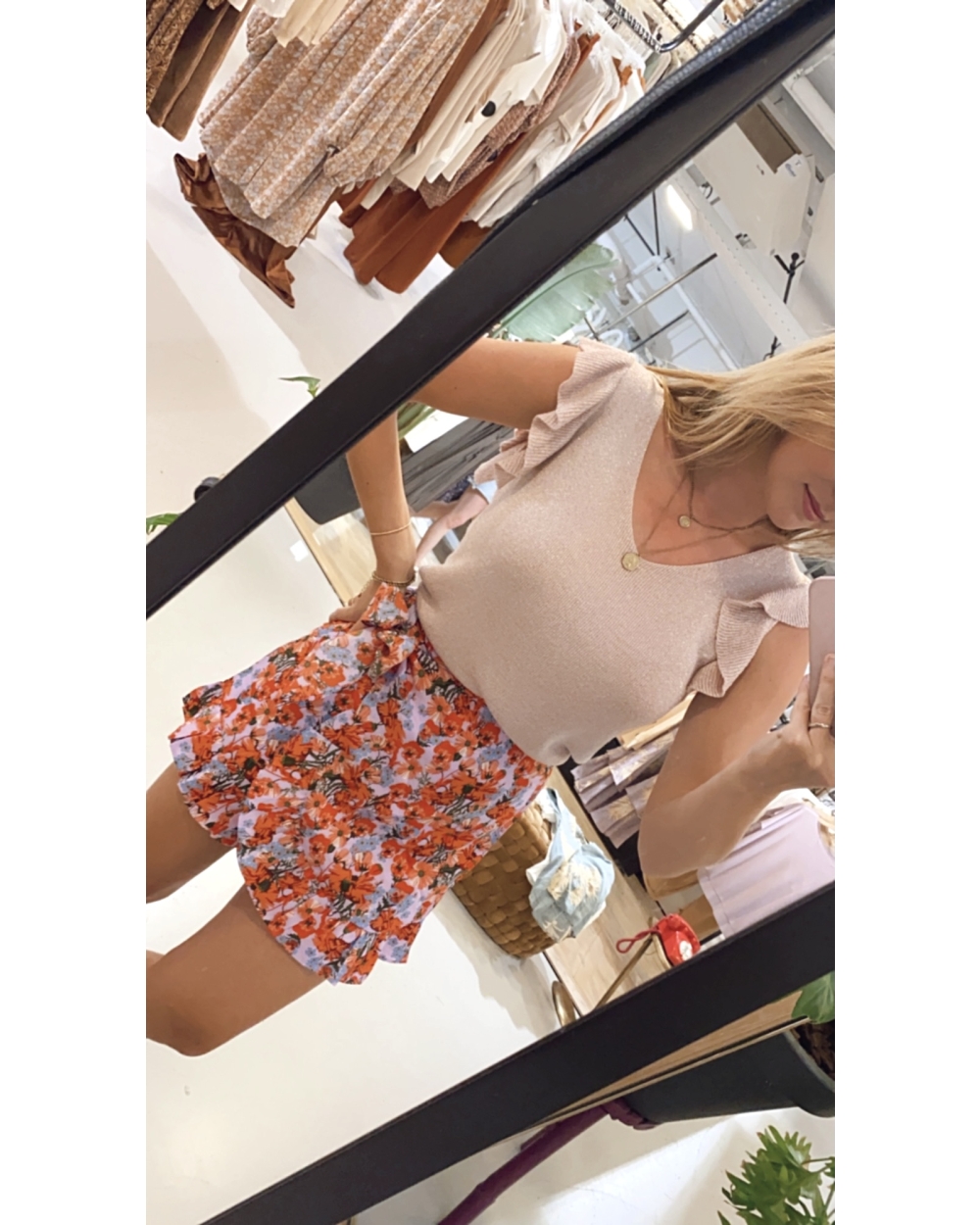 LICHT ROZE LUREX TOP