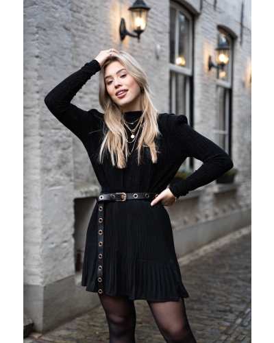 BODY MET LUREX ZWART
