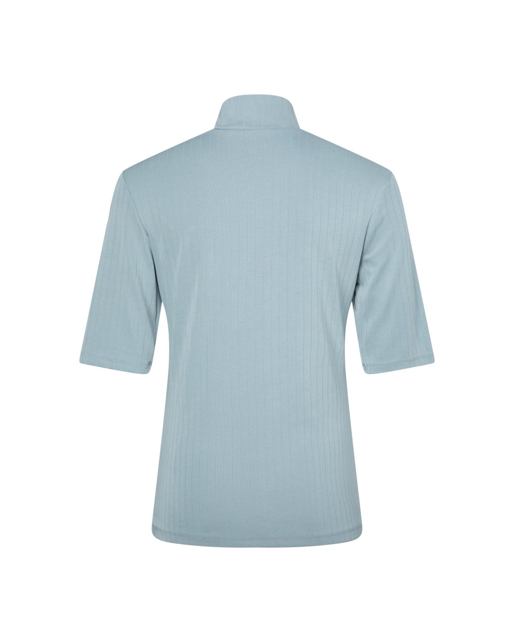 GERIBDE TOP MET HOGE HALS BLAUW