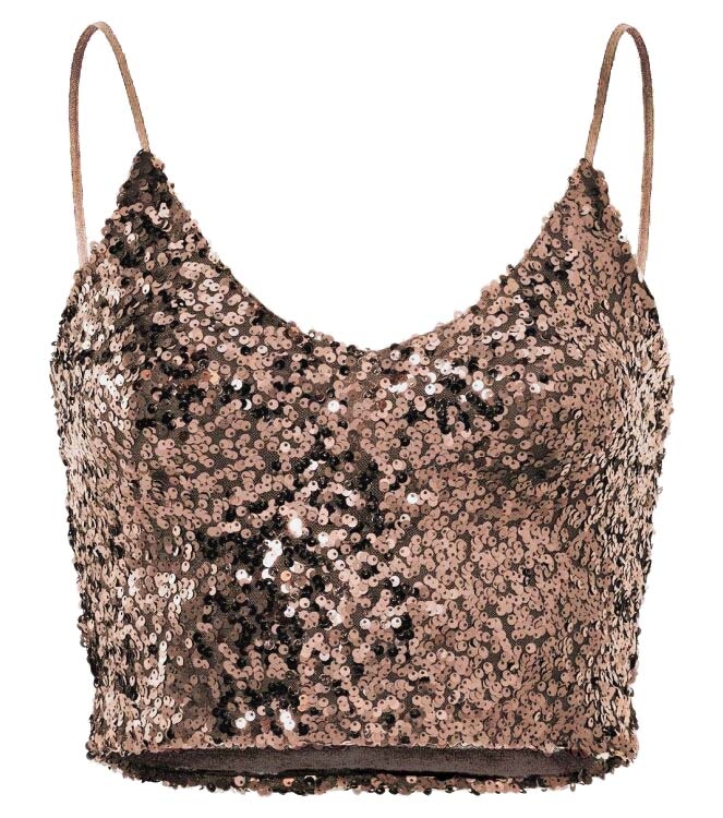 BRITNEY TOP BRUIN/ZILVER