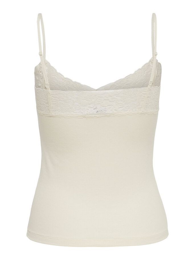 TILDE RIB LACE TOP BIRCH