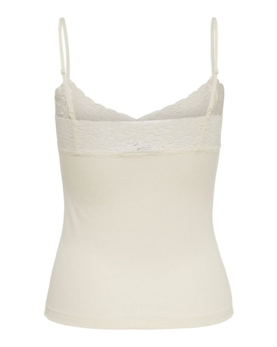 TILDE RIB LACE TOP BIRCH
