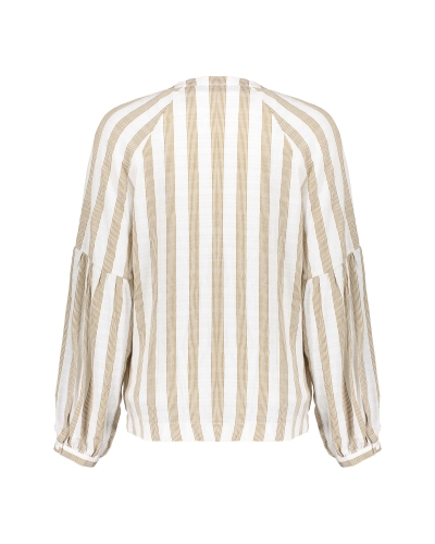 BLOUSE INGEWEVEN STREPEN