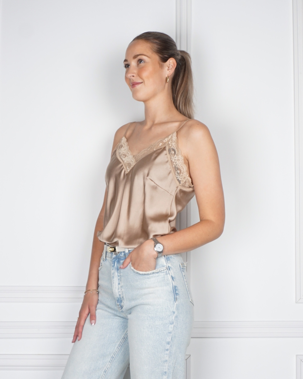 TOP MET KANT LOU TAUPE