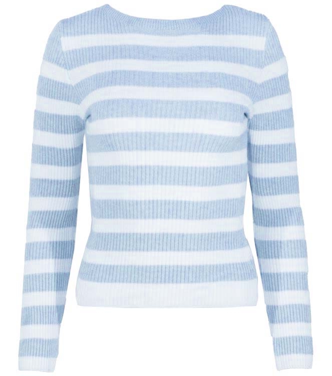 TOP CELINA BLAUW/WIT