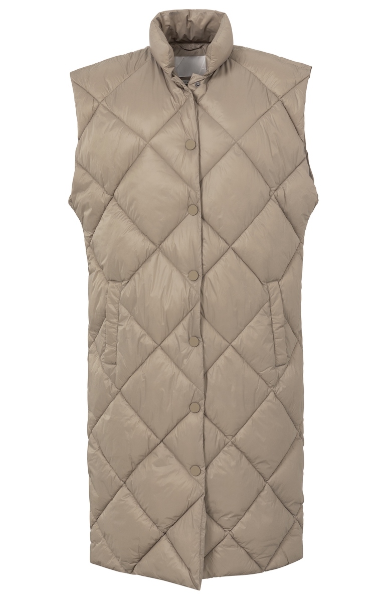 LONG NYLON BODYWARMER TAUPE