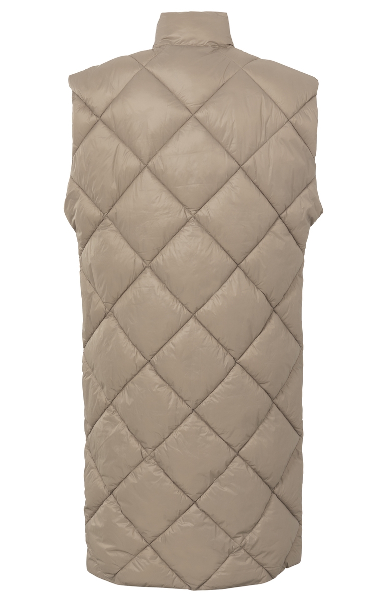 LONG NYLON BODYWARMER TAUPE