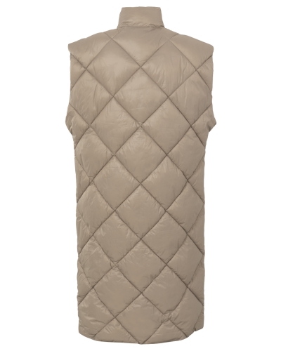 LONG NYLON BODYWARMER TAUPE