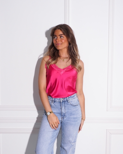TOP MET KANT LOU FUCHSIA