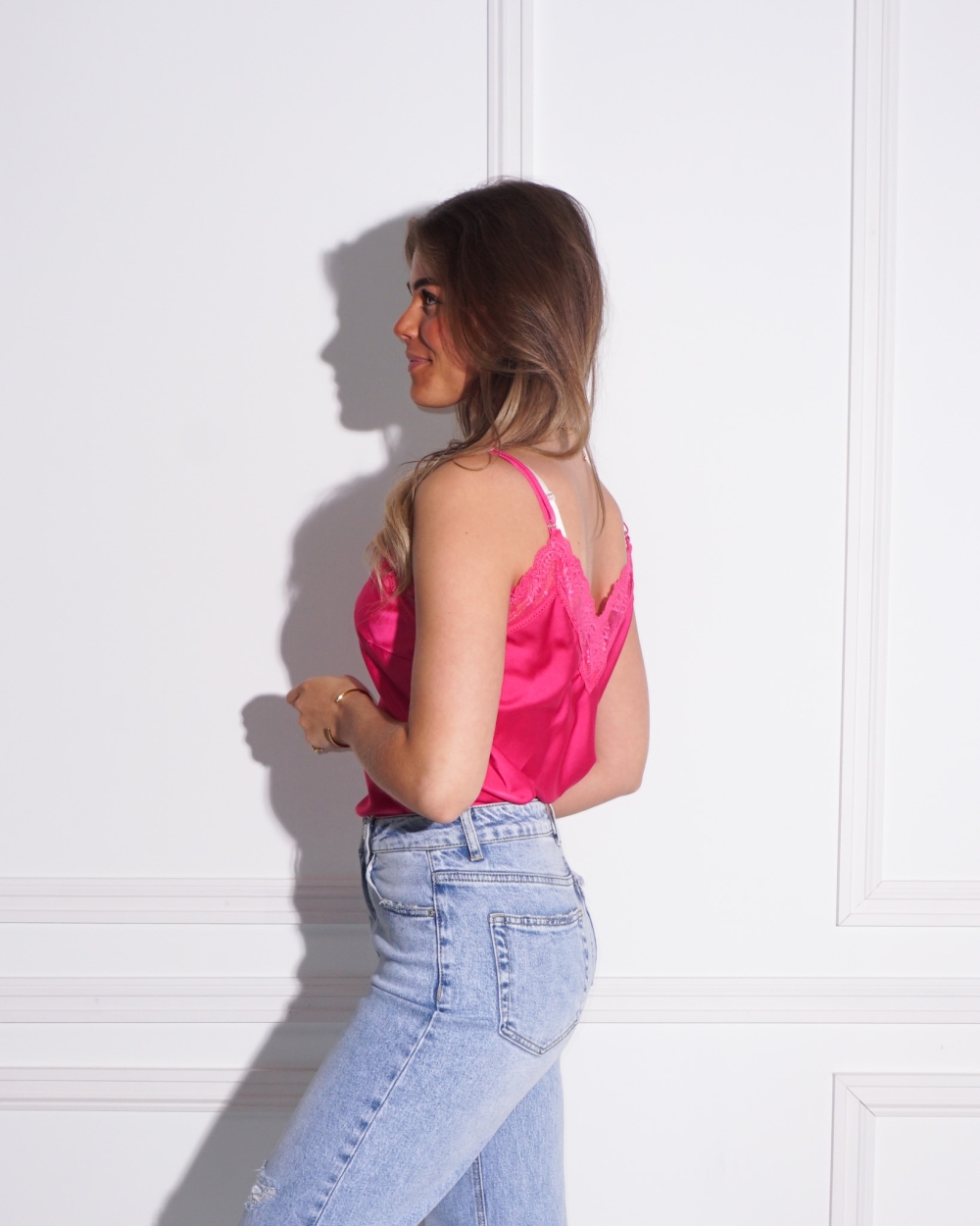 TOP MET KANT LOU FUCHSIA
