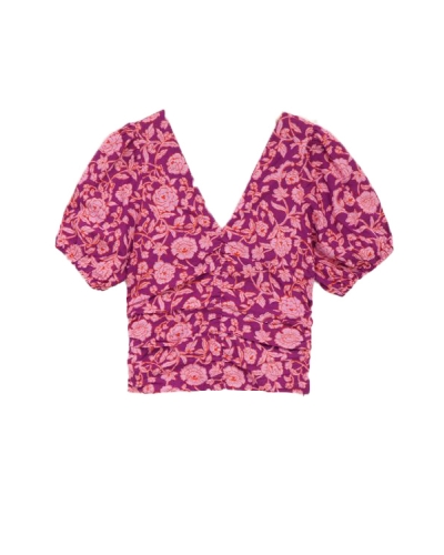 My Jewellery TOP WITH GATHERING AND FLOWER PRINT