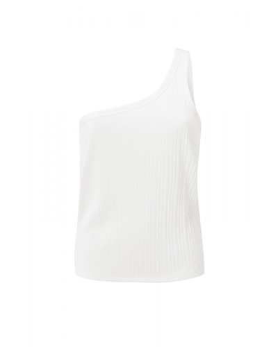 YAYA ASYMMETRISCHE RIB TOP WIT