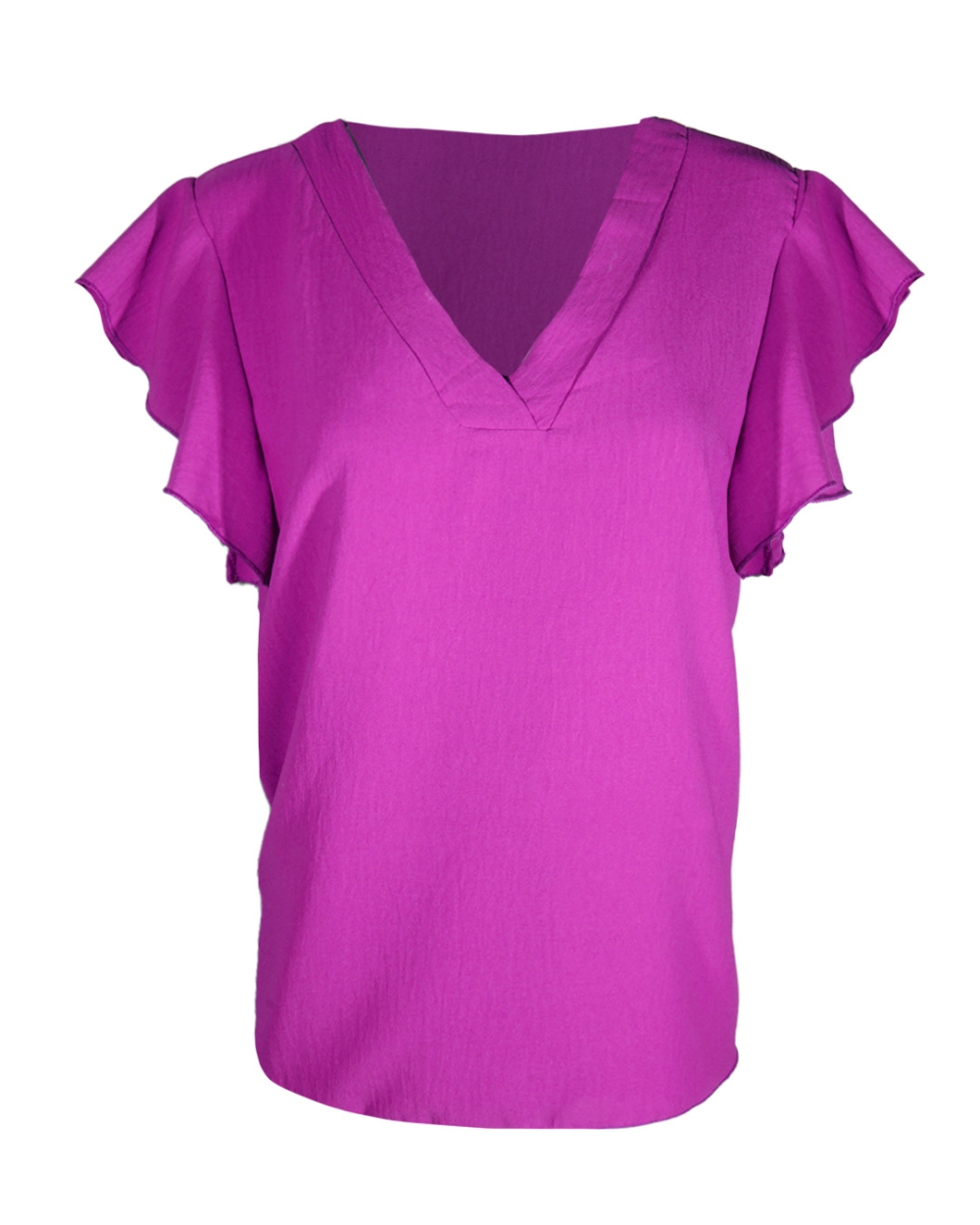 TOP MET RUFFLE FUCHSIA 