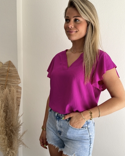Gossip TOP MET RUFFLE FUCHSIA 