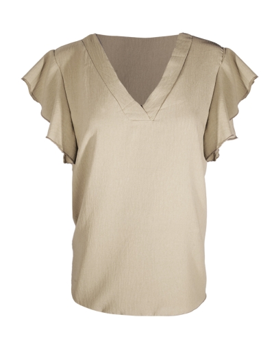 Gossip TOP MET RUFFLE BEIGE