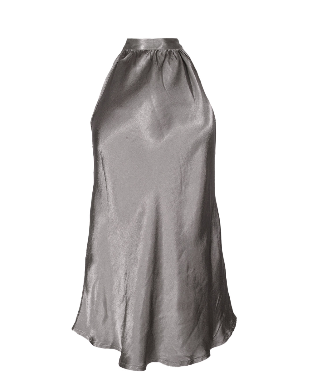 TOP SATIJN HALTER TAUPE