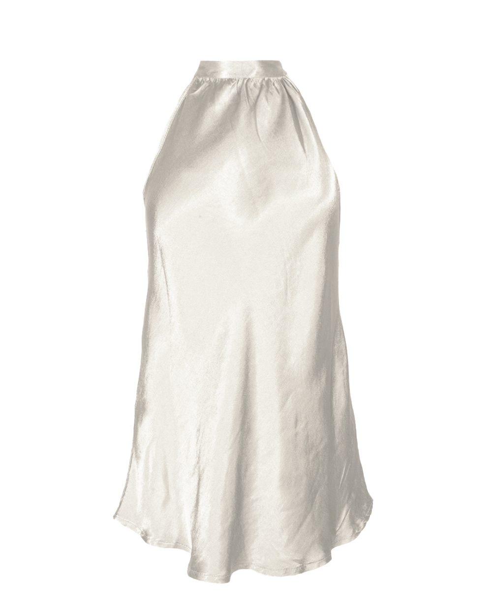 TOP SATIJN HALTER ECRU