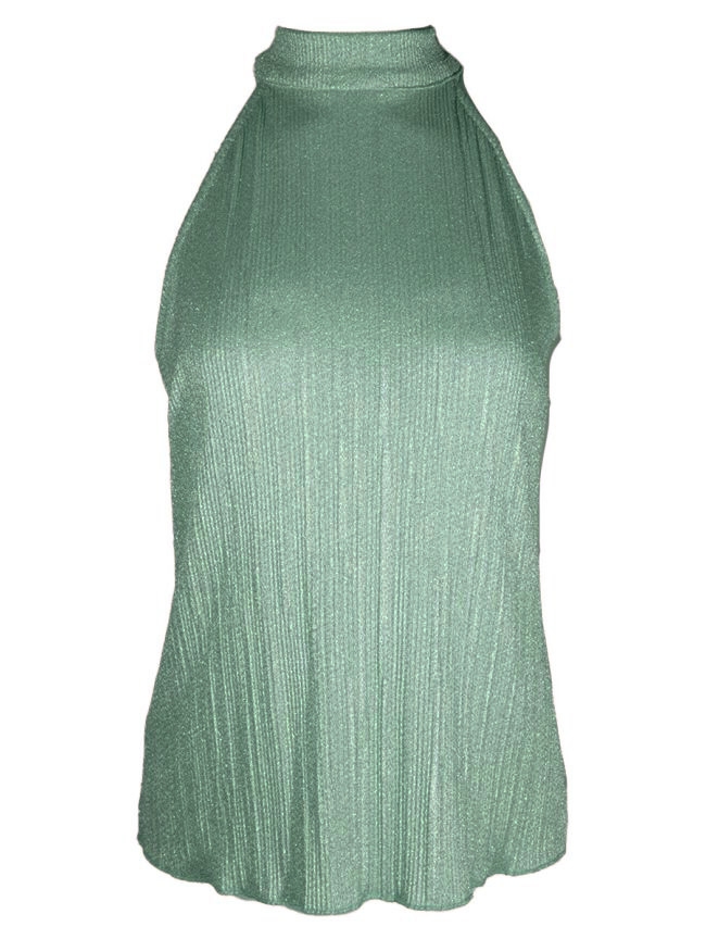 PLISSE LUREX TOP GROEN