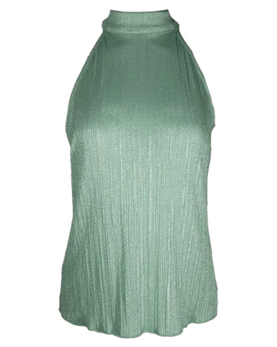 Gossip PLISSE LUREX TOP GROEN