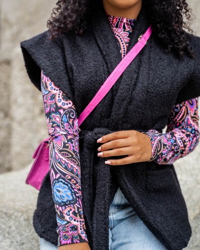 TOP DONNA ZWART PAISLEY