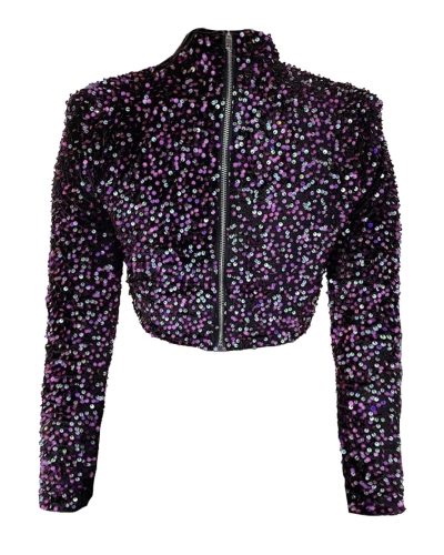 GLITTER TOP SOOF GROEN