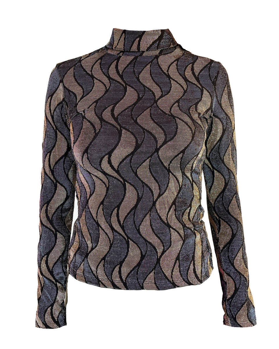LUREX TOP GOLVEND ZWART/GOUD