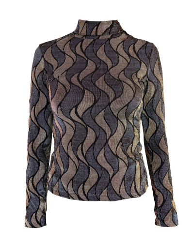 Gossip LUREX TOP GOLVEND ZWART/GOUD