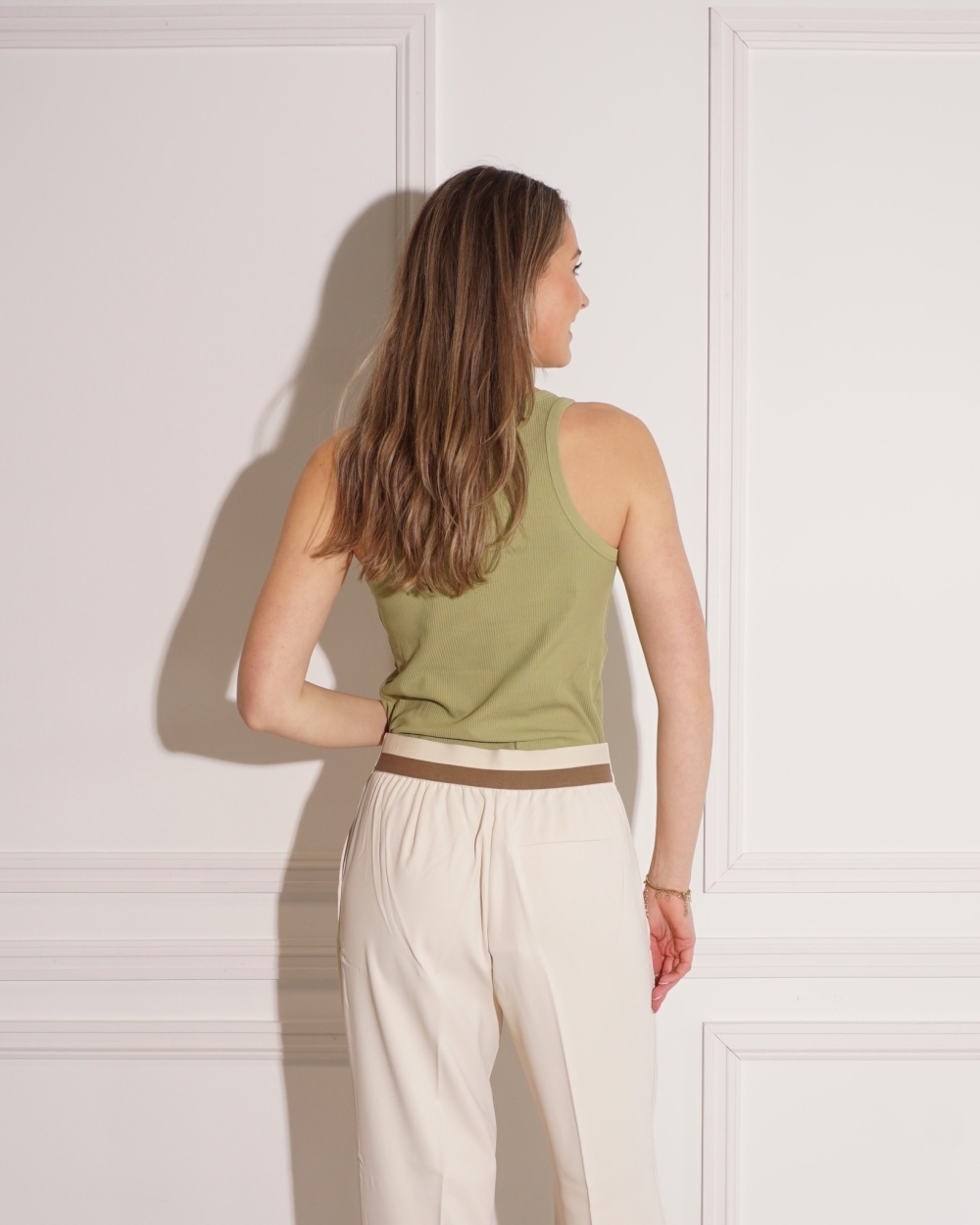 GERIBDE SINGLET SALIE GROEN