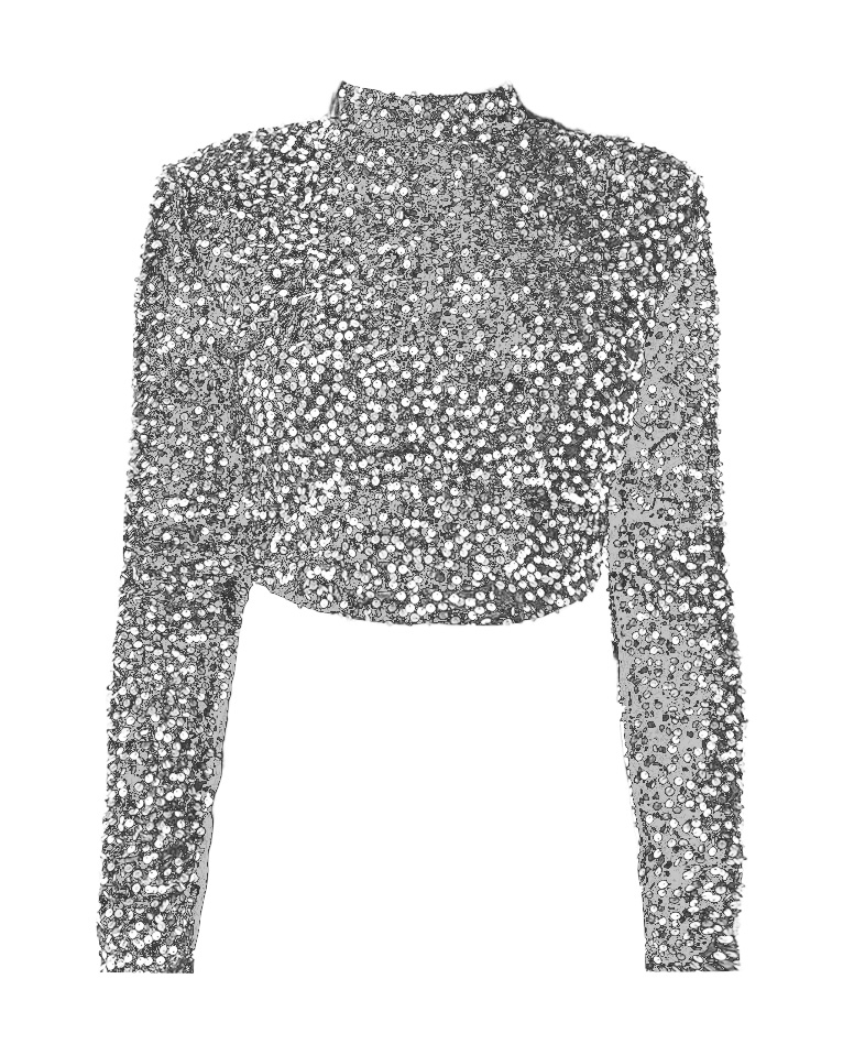 GLITTER TOP SOOF ZILVER