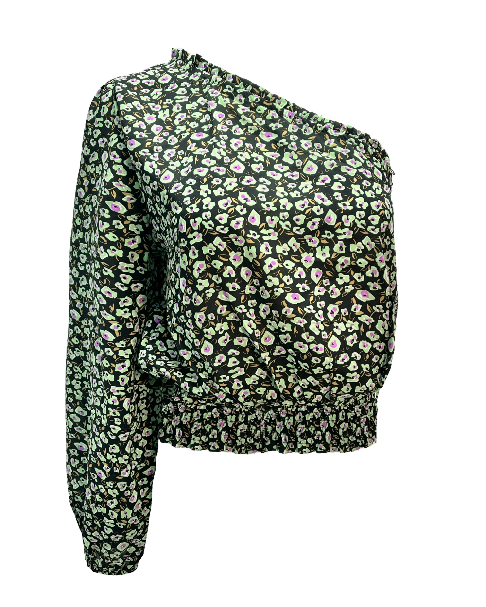 ONE SHOULDER TOP GROEN