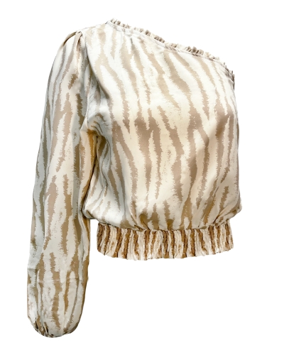 ONE SHOULDER TOP BEIGE