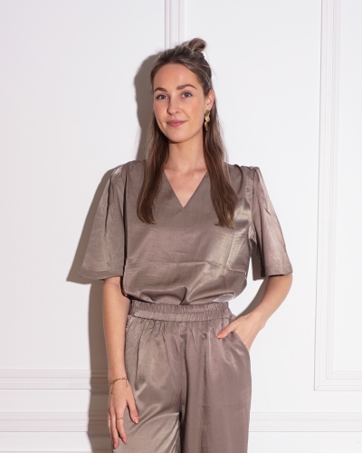 Gossip V-HALS TOP LAUREN TAUPE