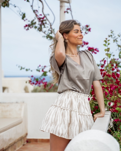 Gossip V-HALS TOP LAUREN TAUPE